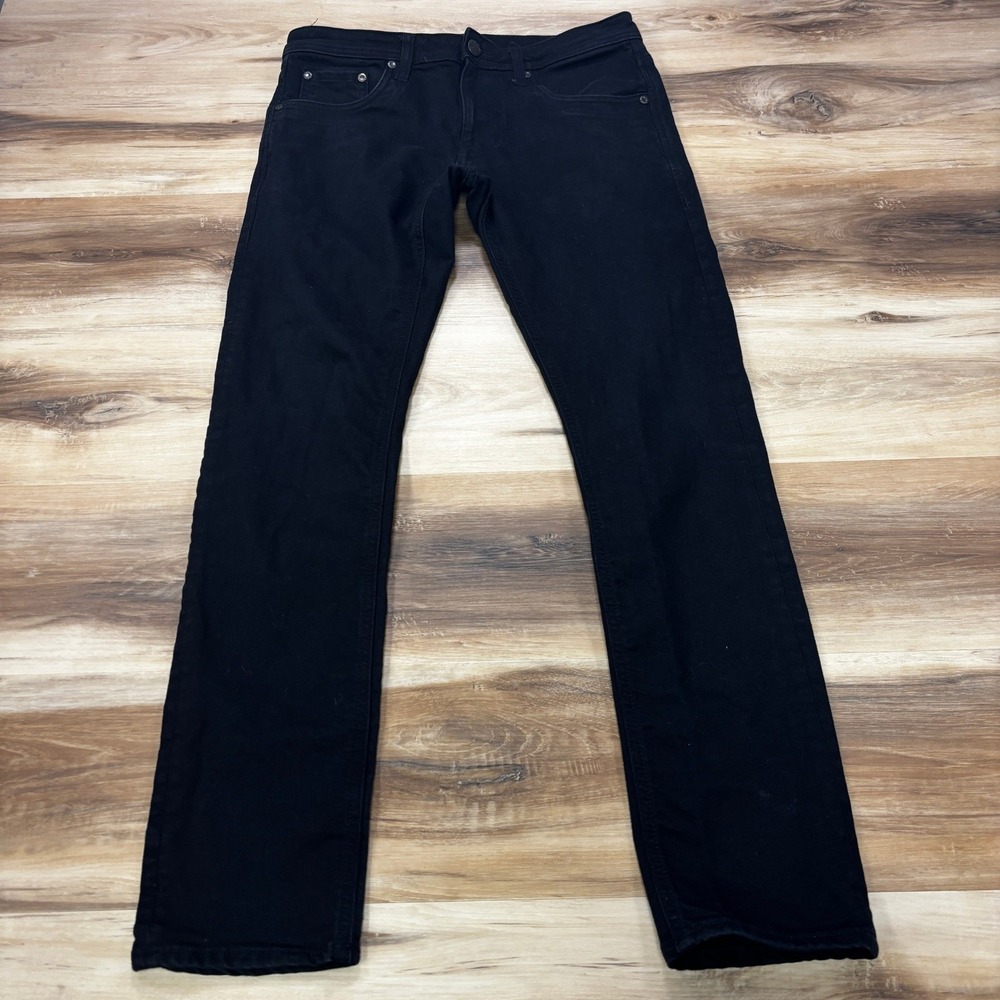 JACK & JONES Glenn Slim Fit Jeans 32x32 Black Cotton Stretch Denim Pants
